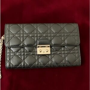 Christian Dior miss promenade lam skin leather purse bag